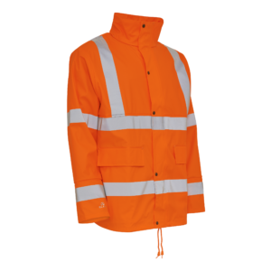 Dry Zone Visible PU Regnjakke Hi-Vis med refleksstriber